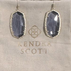 Ella Antique Brass and Translucent Amethyst Drop Earrings